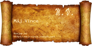 Máj Vince névjegykártya